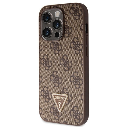 Guess GUHCP14LP4TDSCPW case for iPhone 14 Pro - brown Crossbody 4G Metal Logo_1