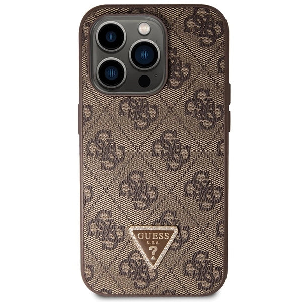 Guess GUHCP14LP4TDSCPW case for iPhone 14 Pro - brown Crossbody 4G Metal Logo_2