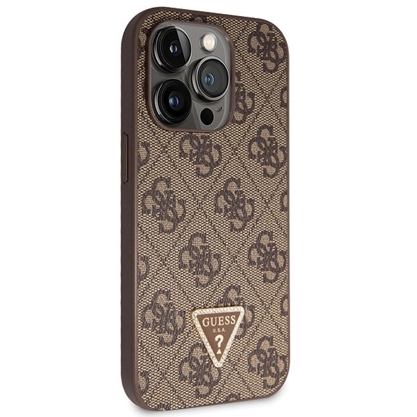 Guess GUHCP14LP4TDSCPW case for iPhone 14 Pro - brown Crossbody 4G Metal Logo_3