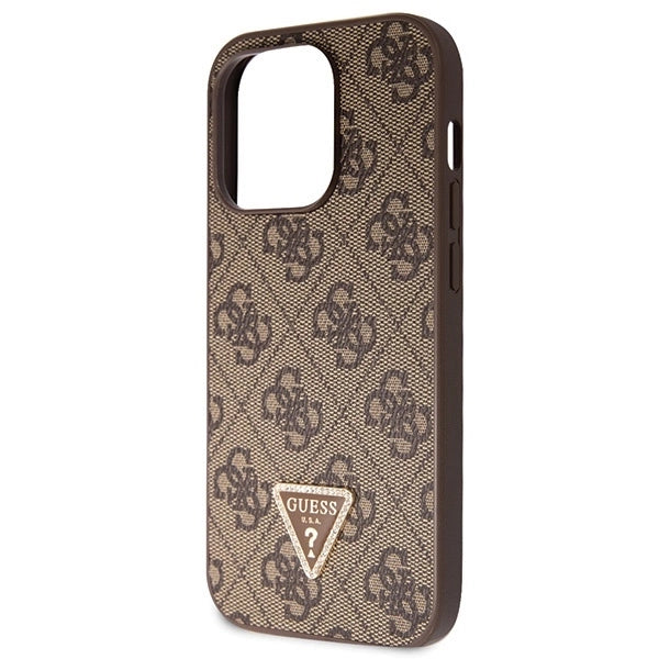 Guess GUHCP14LP4TDSCPW case for iPhone 14 Pro - brown Crossbody 4G Metal Logo_6