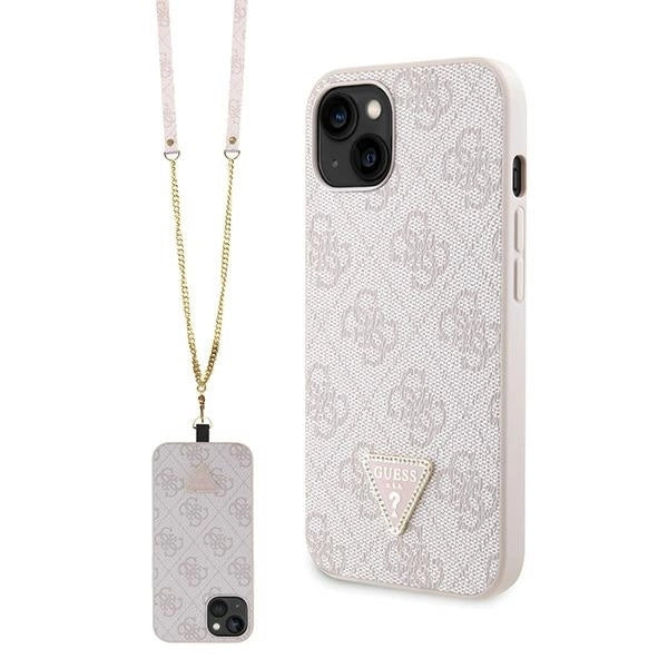 Guess GUHCP14XP4TDSCPP case for iPhone 14 Pro Max 6.7&quot; - pink Crossbody 4G Metal Logo_0