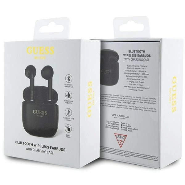 Guess GUTWST26PSK TWS Bluetooth headphones + docking station - black Classic EST Logo_3