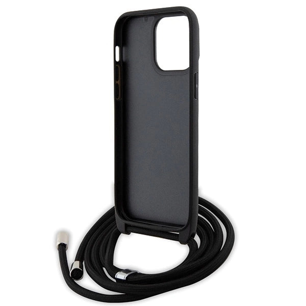 Karl Lagerfeld KLHCP14XSAKCPSK case for iPhone 14 Pro Max 6.7" hardcase - black Crossbody Saffiano Metal Pin Karl&Choupette_5