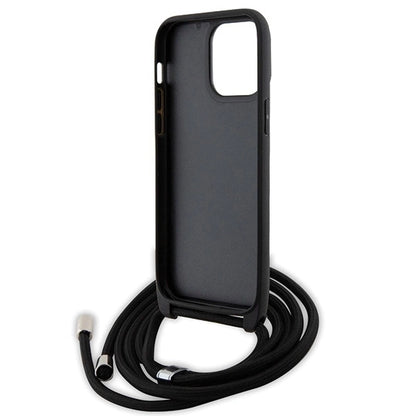 Karl Lagerfeld KLHCP14XSAKCPSK case for iPhone 14 Pro Max 6.7" hardcase - black Crossbody Saffiano Metal Pin Karl&Choupette_5