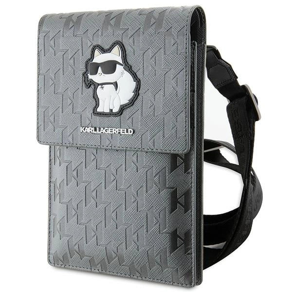 Karl Lagerfeld Case KLWBSAKHPCG Handbag - Silver Saffiano Monogram Choupette_0