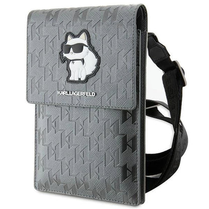 Karl Lagerfeld Case KLWBSAKHPCG Handbag - Silver Saffiano Monogram Choupette_0