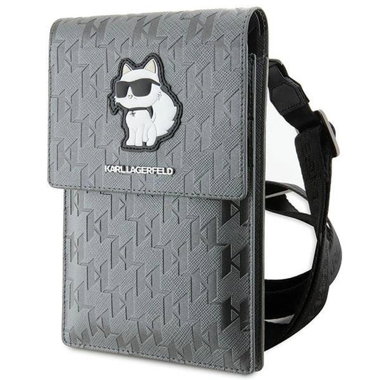 Karl Lagerfeld Case KLWBSAKHPCG Handbag - Silver Saffiano Monogram Choupette_0
