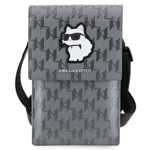 Karl Lagerfeld Case KLWBSAKHPCG Handbag - Silver Saffiano Monogram Choupette_1