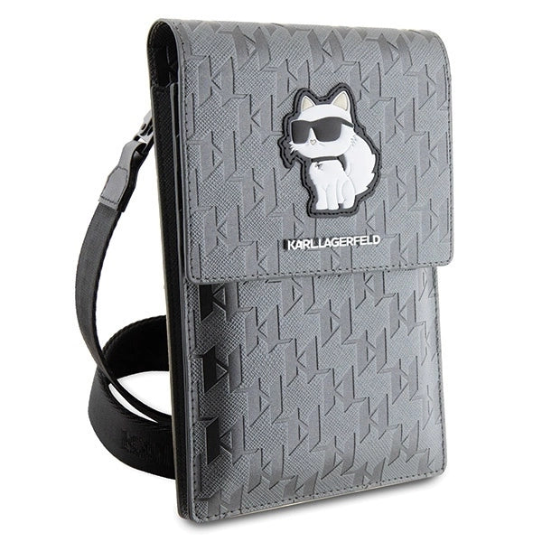 Karl Lagerfeld Case KLWBSAKHPCG Handbag - Silver Saffiano Monogram Choupette_2