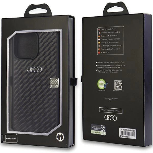 Audi Carbon Fiber iPhone 14 Pro Max 6.7" black/black hardcase AU-TPUPCIP14PM-R8/D2-BK_2