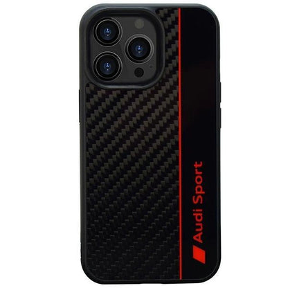 Audi Carbon Fiber Stripe iPhone 13 Pro / 13 6.1" black/black hardcase AUS-TPUPCIP13P-R8/D1-BK_0