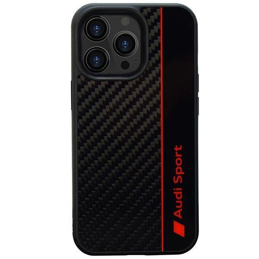 Audi Carbon Fiber Stripe iPhone 13 Pro / 13 6.1" black/black hardcase AUS-TPUPCIP13P-R8/D1-BK_0