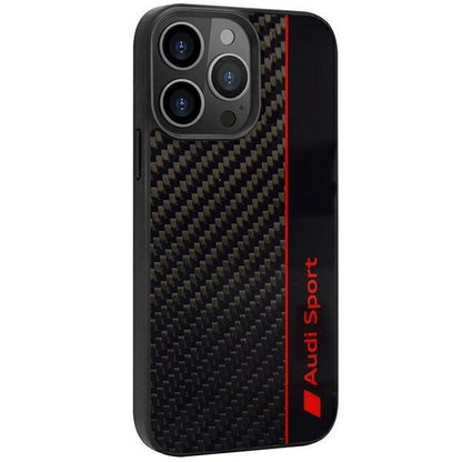 Audi Carbon Fiber Stripe iPhone 13 Pro / 13 6.1" black/black hardcase AUS-TPUPCIP13P-R8/D1-BK_1