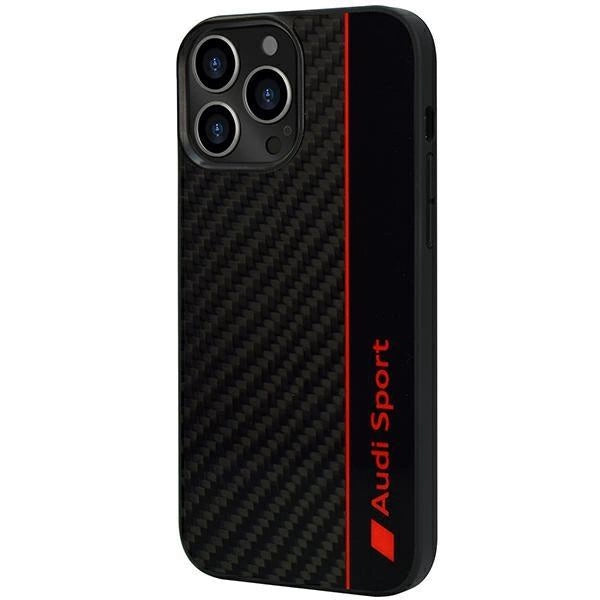 Audi Carbon Fiber Stripe iPhone 13 Pro / 13 6.1" black/black hardcase AUS-TPUPCIP13P-R8/D1-BK_2