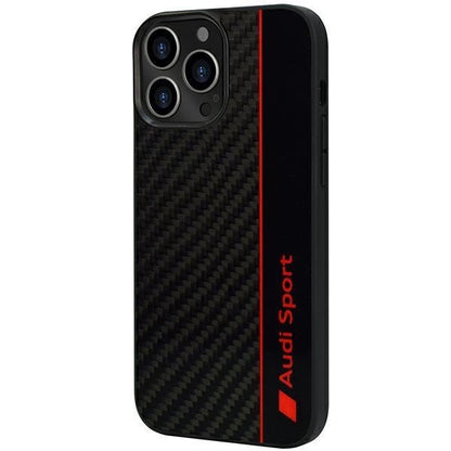 Audi Carbon Fiber Stripe iPhone 13 Pro / 13 6.1" black/black hardcase AUS-TPUPCIP13P-R8/D1-BK_2
