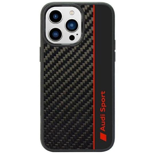 Audi Carbon Fiber Stripe iPhone 14 Pro 6.1" black/black hardcase AUS-TPUPCIP14P-R8/D1-BK_0