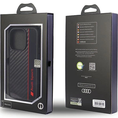 Audi Carbon Fiber Stripe iPhone 14 Pro 6.1" black/black hardcase AUS-TPUPCIP14P-R8/D1-BK_5