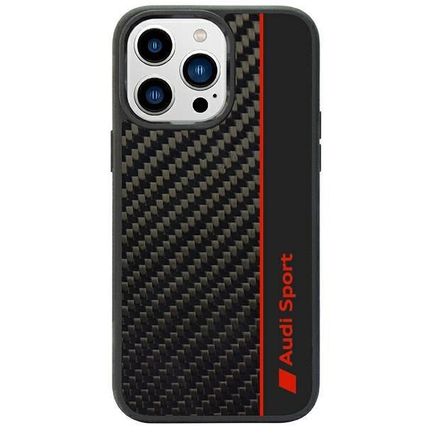 Audi Carbon Fiber Stripe iPhone 14 Pro Max 6.7" black/black hardcase AUS-TPUPCIP14PM-R8/D1-BK_0