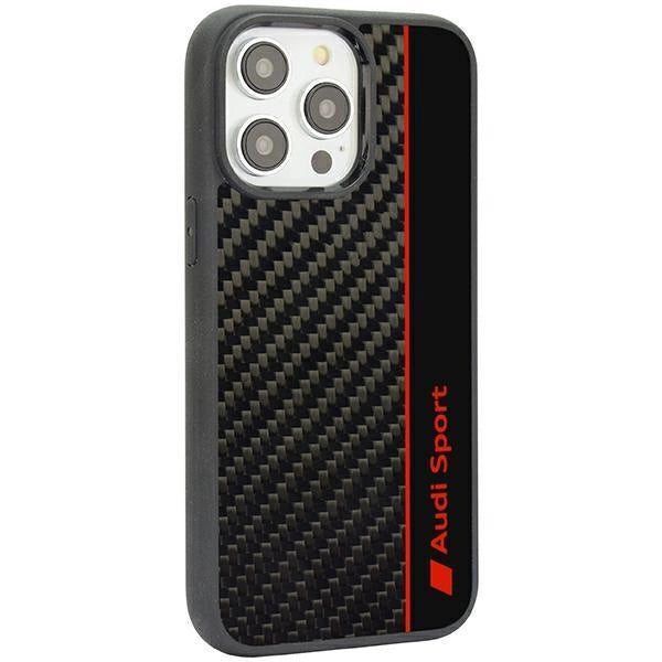 Audi Carbon Fiber Stripe iPhone 14 Pro Max 6.7" black/black hardcase AUS-TPUPCIP14PM-R8/D1-BK_2