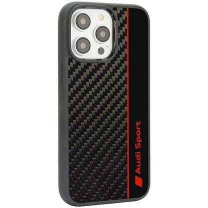 Audi Carbon Fiber Stripe iPhone 14 Pro Max 6.7" black/black hardcase AUS-TPUPCIP14PM-R8/D1-BK_2