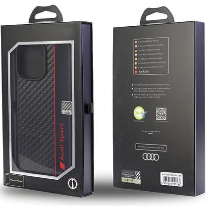 Audi Carbon Fiber Stripe iPhone 14 Pro Max 6.7" black/black hardcase AUS-TPUPCIP14PM-R8/D1-BK_6