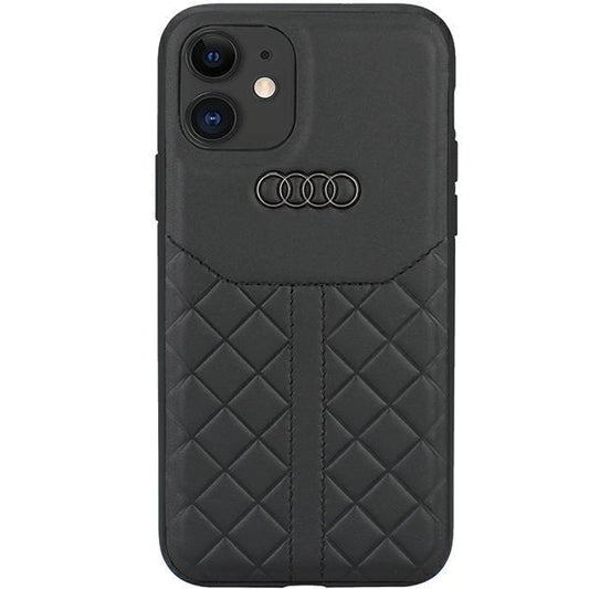 Audi Genuine Leather iPhone 11 / Xr 6.1" black/black hardcase AU-TPUPCIP11R-Q8/D1-BK_0