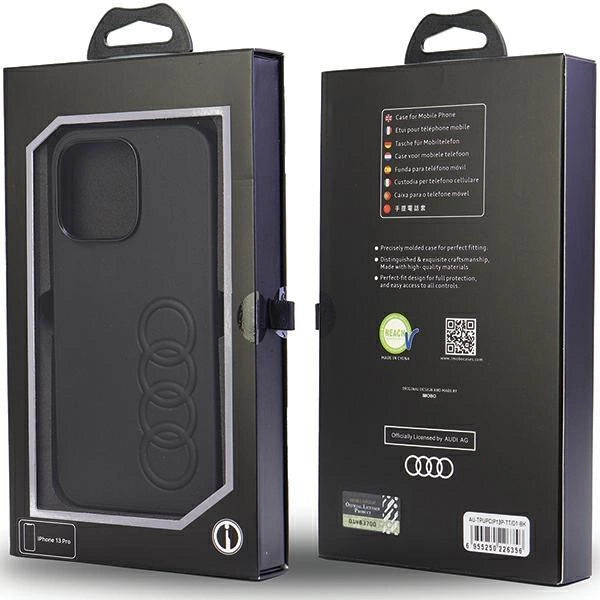 Audi Synthetic Leather iPhone 13 Pro / 13 6.1&quot; black/black hardcase AU-TPUPCIP13P-TT/D1-BK_5