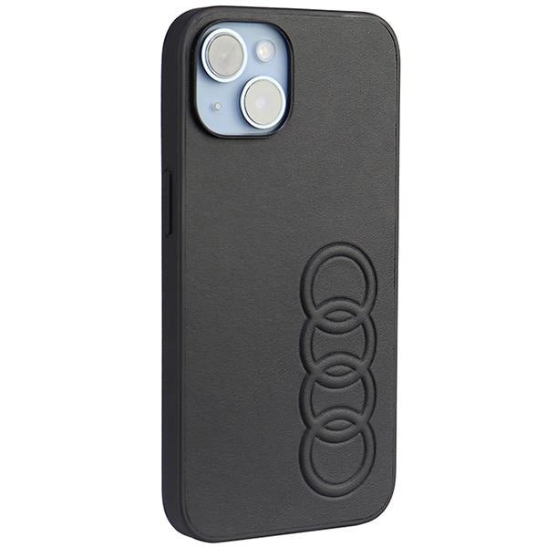 Audi Synthetic Leather iPhone 14 6.1" black/black hardcase AU-TPUPPCIP14-TT/D1-BK_1