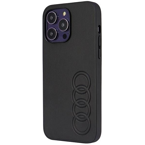 Audi Synthetic Leather iPhone 14 Pro Max 6.7&quot; black/black hardcase AU-TPUPPCIP14PM-TT/D1-BK_2