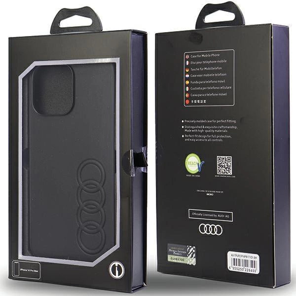 Audi Synthetic Leather iPhone 14 Pro Max 6.7&quot; black/black hardcase AU-TPUPPCIP14PM-TT/D1-BK_6
