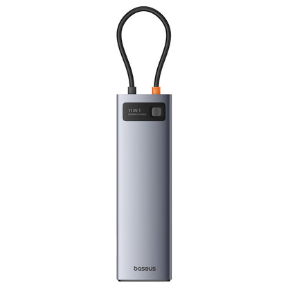 HUB 11in1 Baseus Metal Gleam Series USB-C to USB-C PD / 3x USB-A 3.0 / USB-A 2.0 / HDMI / VGA / AUX / RJ-45 / SD TF - gray_9