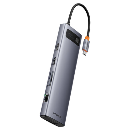 HUB 11in1 Baseus Metal Gleam Series USB-C to USB-C PD / 3x USB-A 3.0 / USB-A 2.0 / HDMI / VGA / AUX / RJ-45 / SD TF - gray_6
