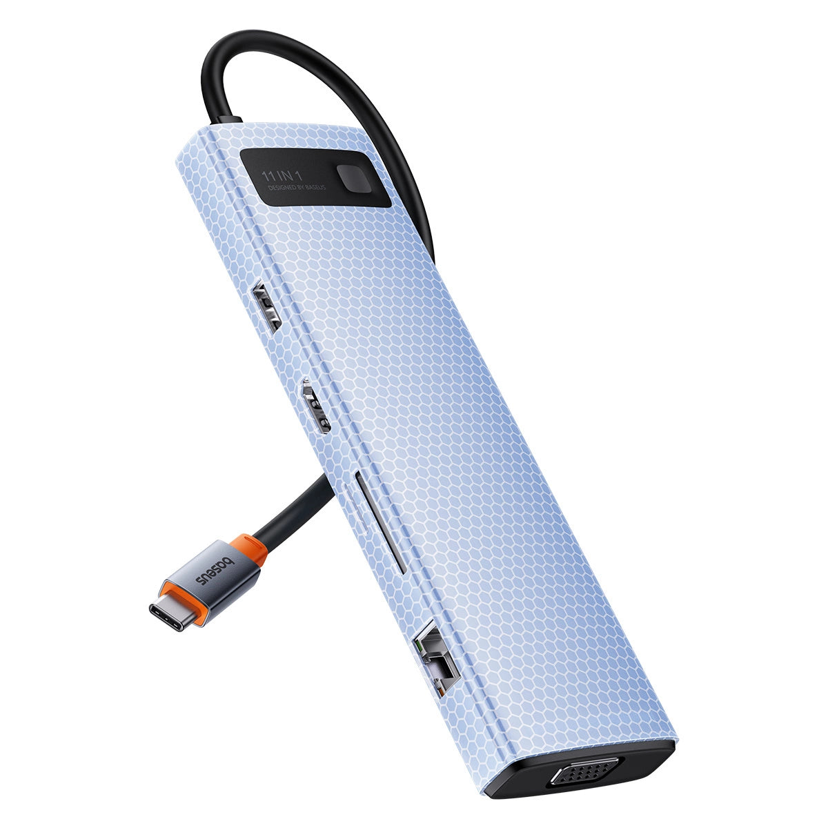 HUB 11in1 Baseus Metal Gleam Series USB-C to USB-C PD / 3x USB-A 3.0 / USB-A 2.0 / HDMI / VGA / AUX / RJ-45 / SD TF - gray_7