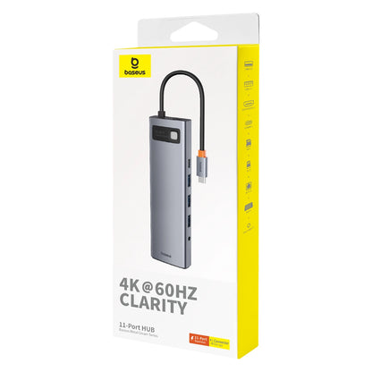 HUB 11in1 Baseus Metal Gleam Series USB-C to USB-C PD / 3x USB-A 3.0 / USB-A 2.0 / HDMI / VGA / AUX / RJ-45 / SD TF - gray_4