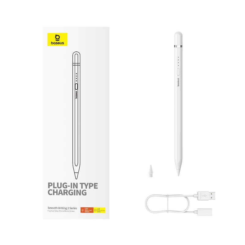 Baseus Smooth Writing 2 stylus with active tip for iPad + USB-A - Lightning cable and replaceable tip - white_7