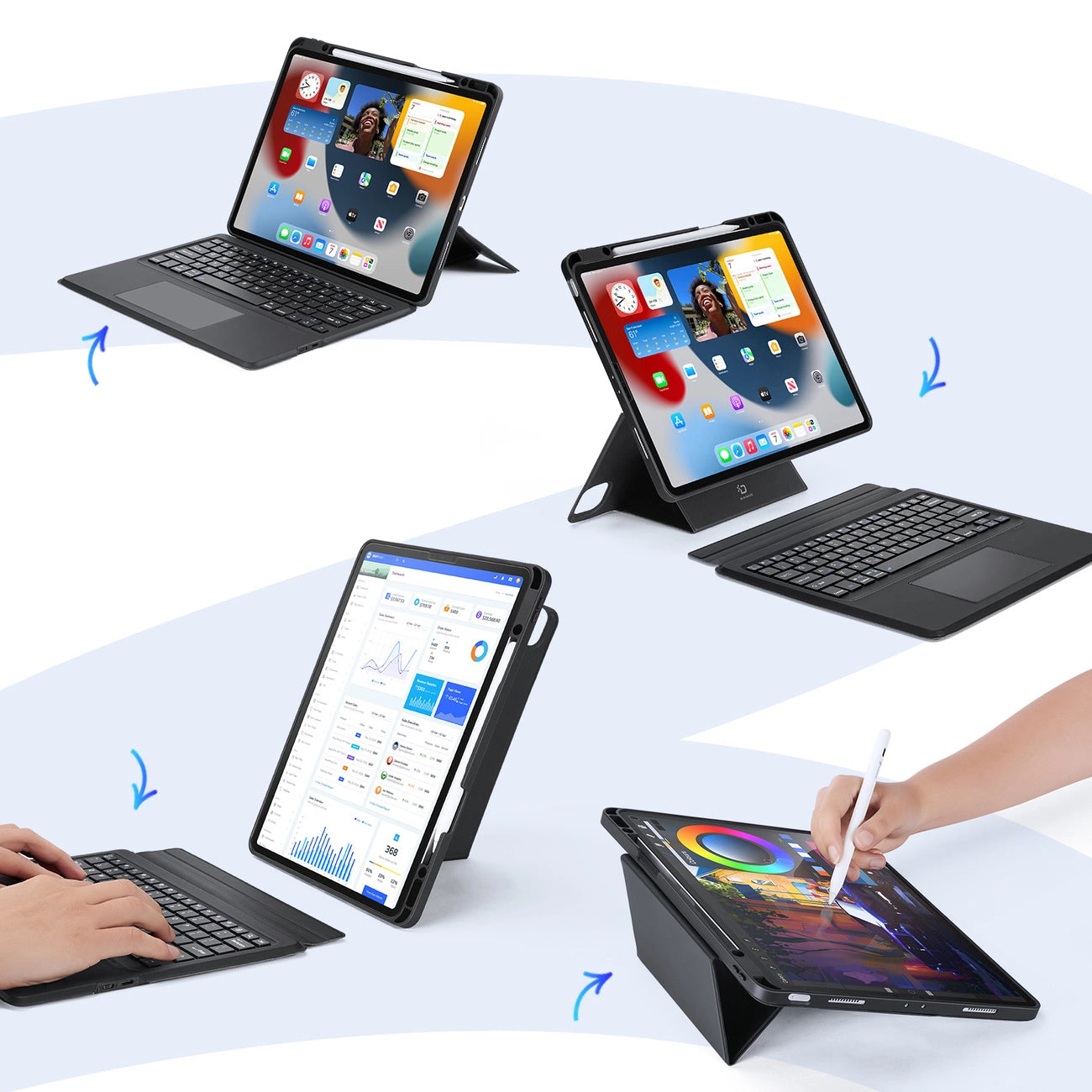 Dux Ducis DK Series Bluetooth Keyboard Case for Apple iPad Pro 12.9 (2020/2021/2022) - Black_5