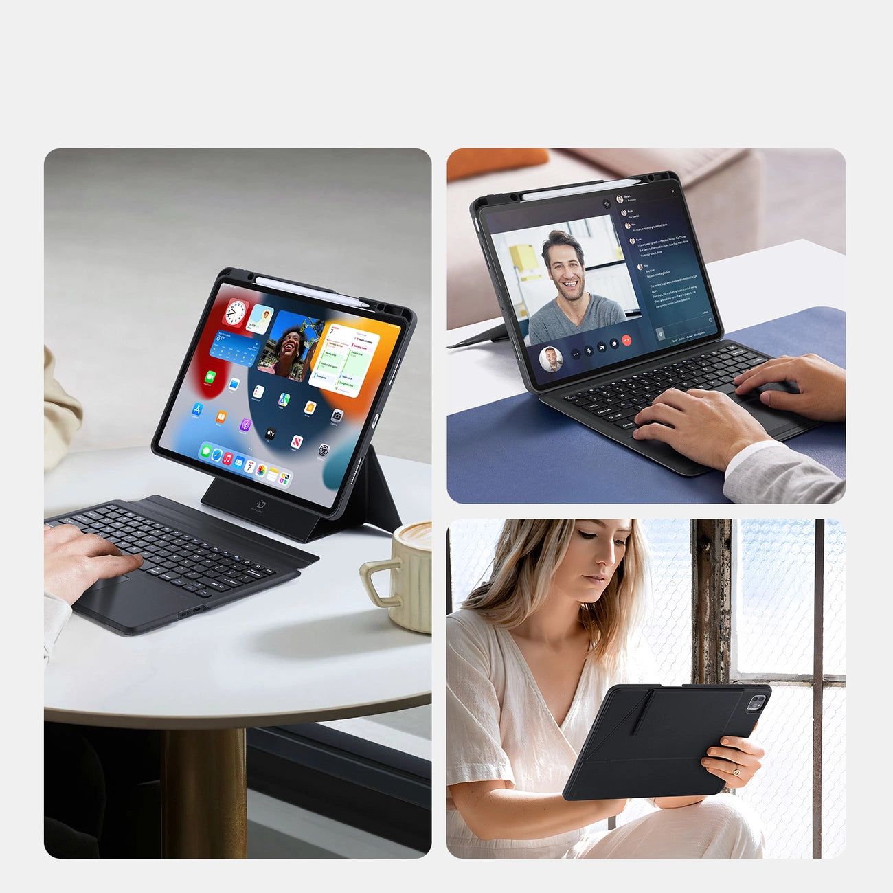 Dux Ducis DK Series Bluetooth Keyboard Case for Apple iPad Pro 12.9 (2020/2021/2022) - Black_6