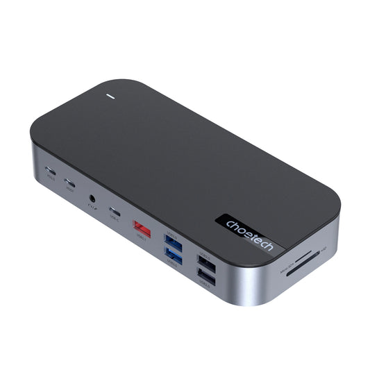 HUB Choetch M52 USB-C - USB-C PD/USB-C/USB-A/HDMI/VGA/DP/SD/TF/RJ45/AUX - gray_0