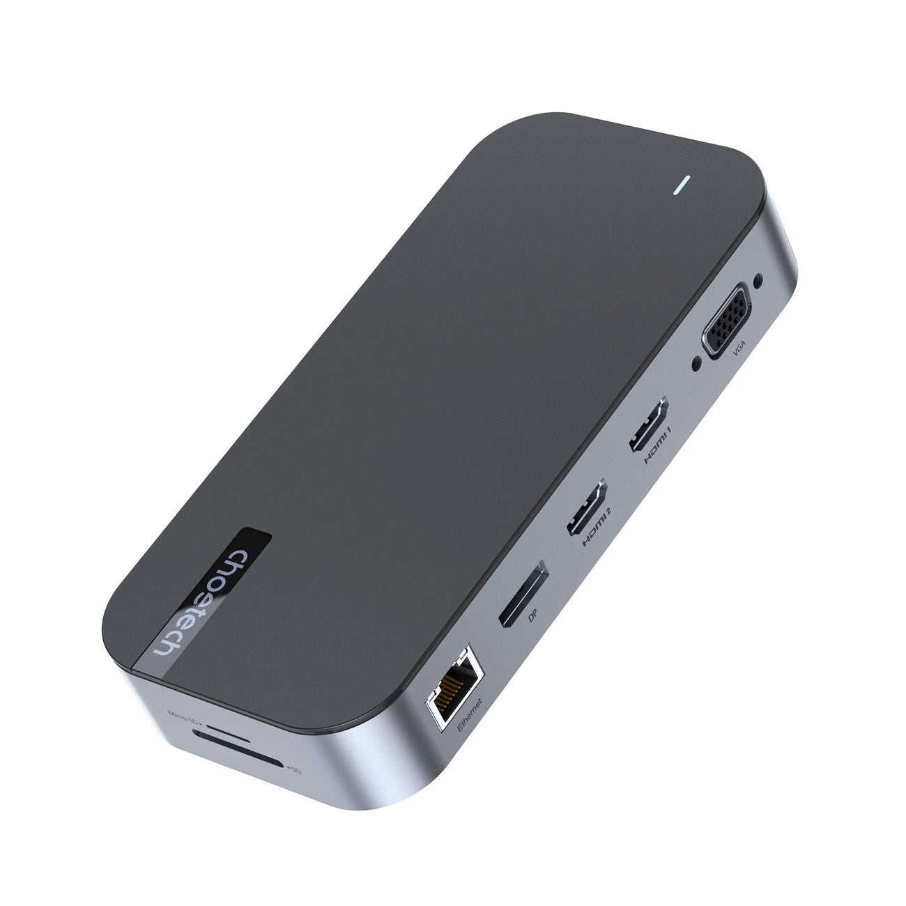 HUB Choetch M52 USB-C - USB-C PD/USB-C/USB-A/HDMI/VGA/DP/SD/TF/RJ45/AUX - gray_1