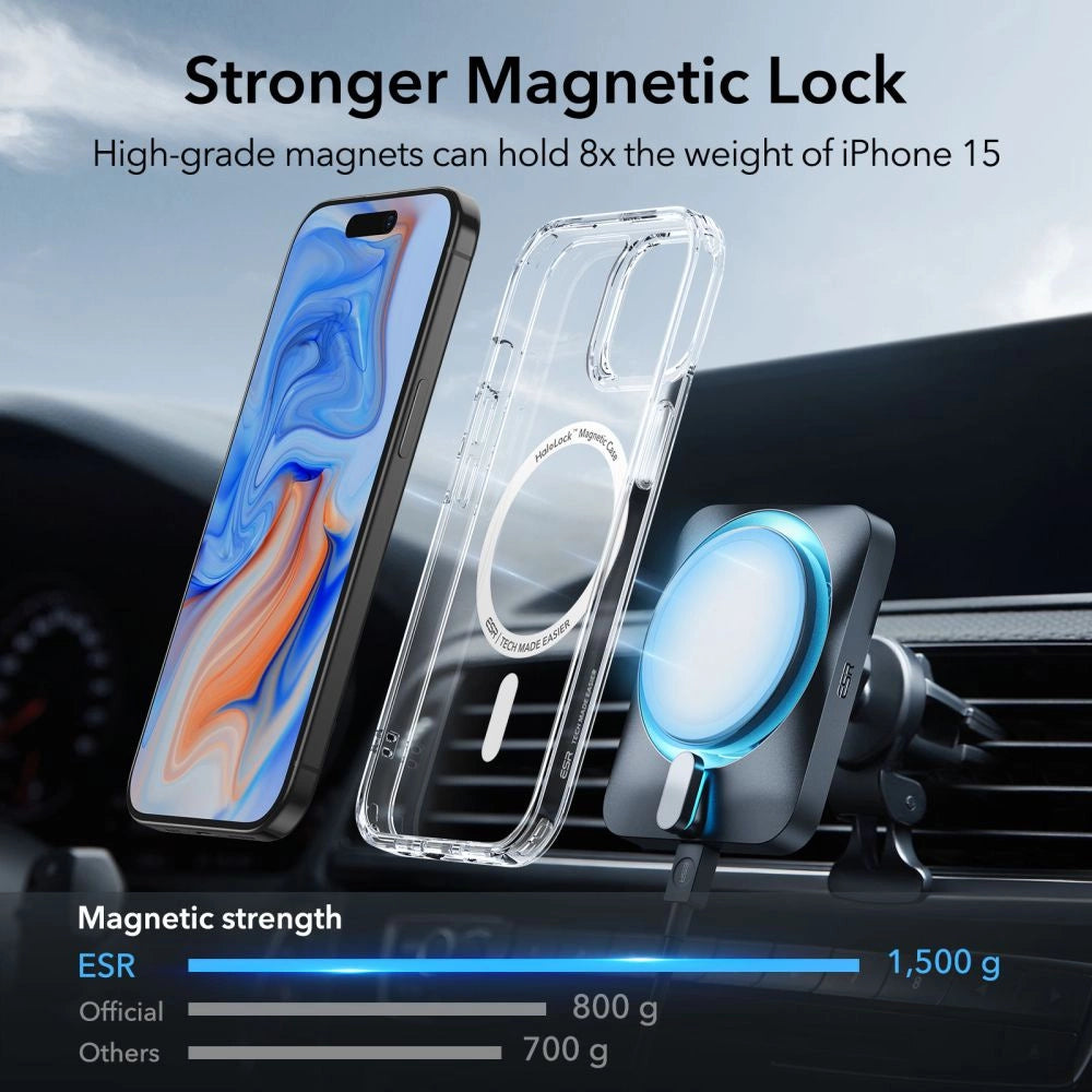 ESR Classic Hybrid Halolock Case with MagSafe for iPhone 15 - Clear_12