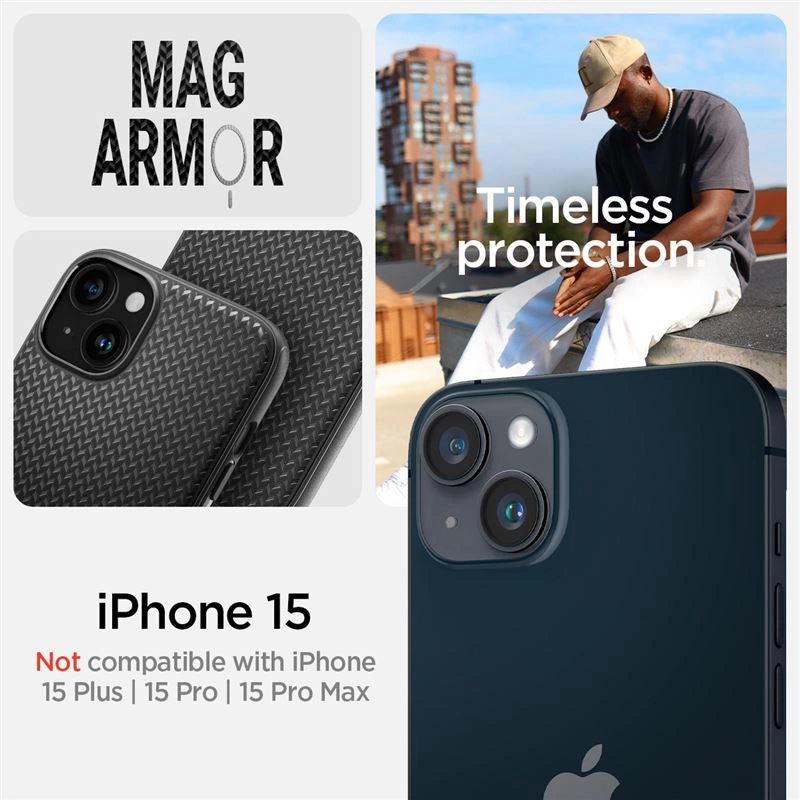 Spigen Mag Armor MagSafe iPhone 15 Case - Matte Black_13
