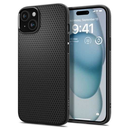 Spigen Liquid Air iPhone 15 Case - Matte Black_0