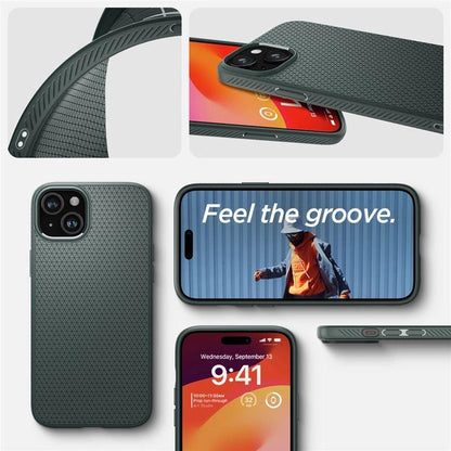 Spigen Liquid Air iPhone 15 Plus Case - Dark Green_10
