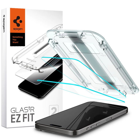 Spigen Glas.tR EZ Fit tempered glass for iPhone 15 Pro Max - 2 pcs._0