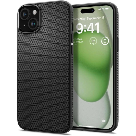Spigen Liquid Air Case for iPhone 15 Plus - Matte Black_0