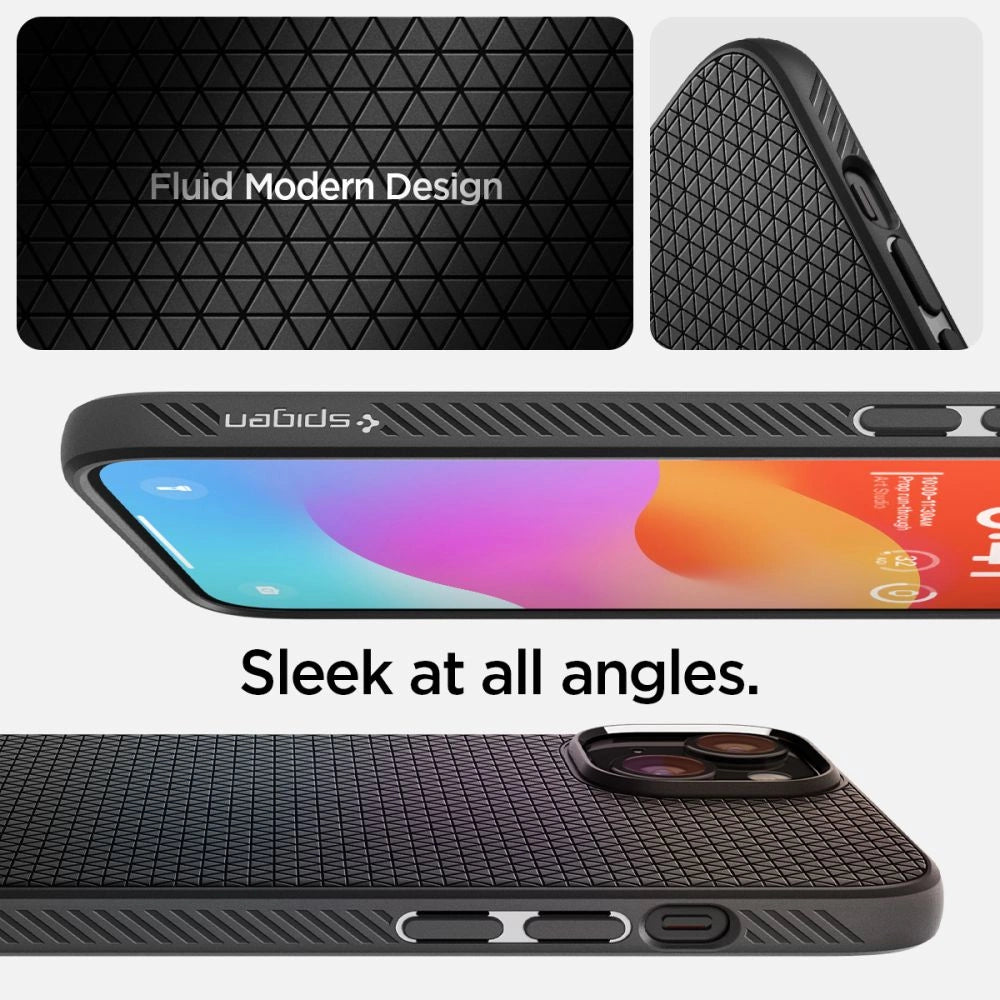 Spigen Liquid Air Case for iPhone 15 Plus - Matte Black_10
