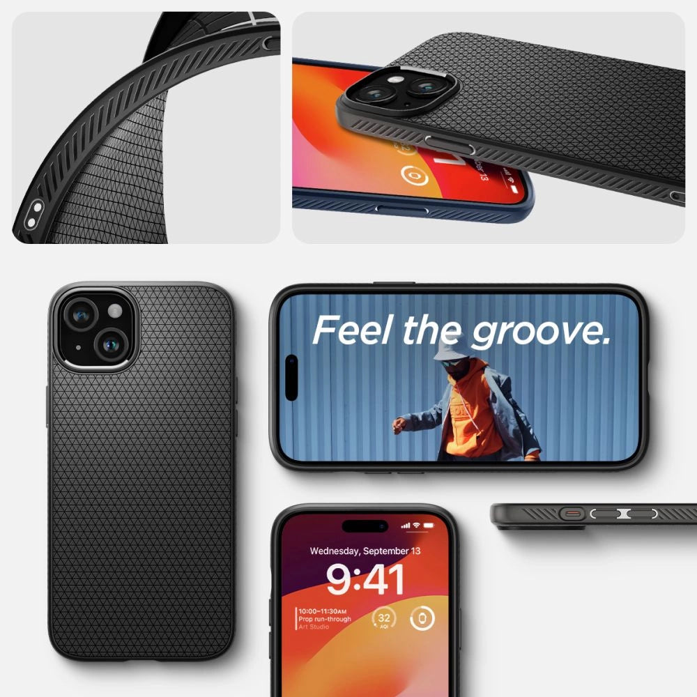 Spigen Liquid Air Case for iPhone 15 Plus - Matte Black_14