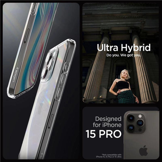 Spigen Crystal Hybrid iPhone 15 Pro Case - Clear_0