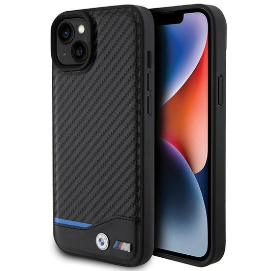 BMW Leather Carbon case for iPhone 15 Plus - black_0