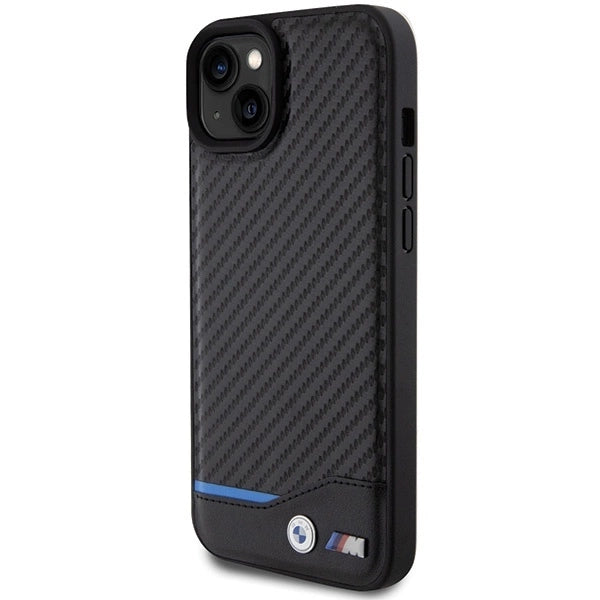 BMW Leather Carbon case for iPhone 15 Plus - black_1